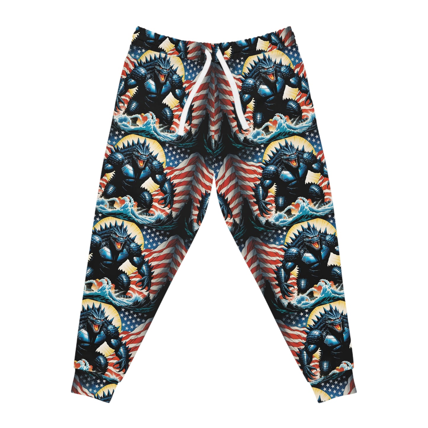 Patriotic | USA | Godzilla Sweatpants | Japanese Art | Stylish Gym Joggers | Monster Leisure Pants