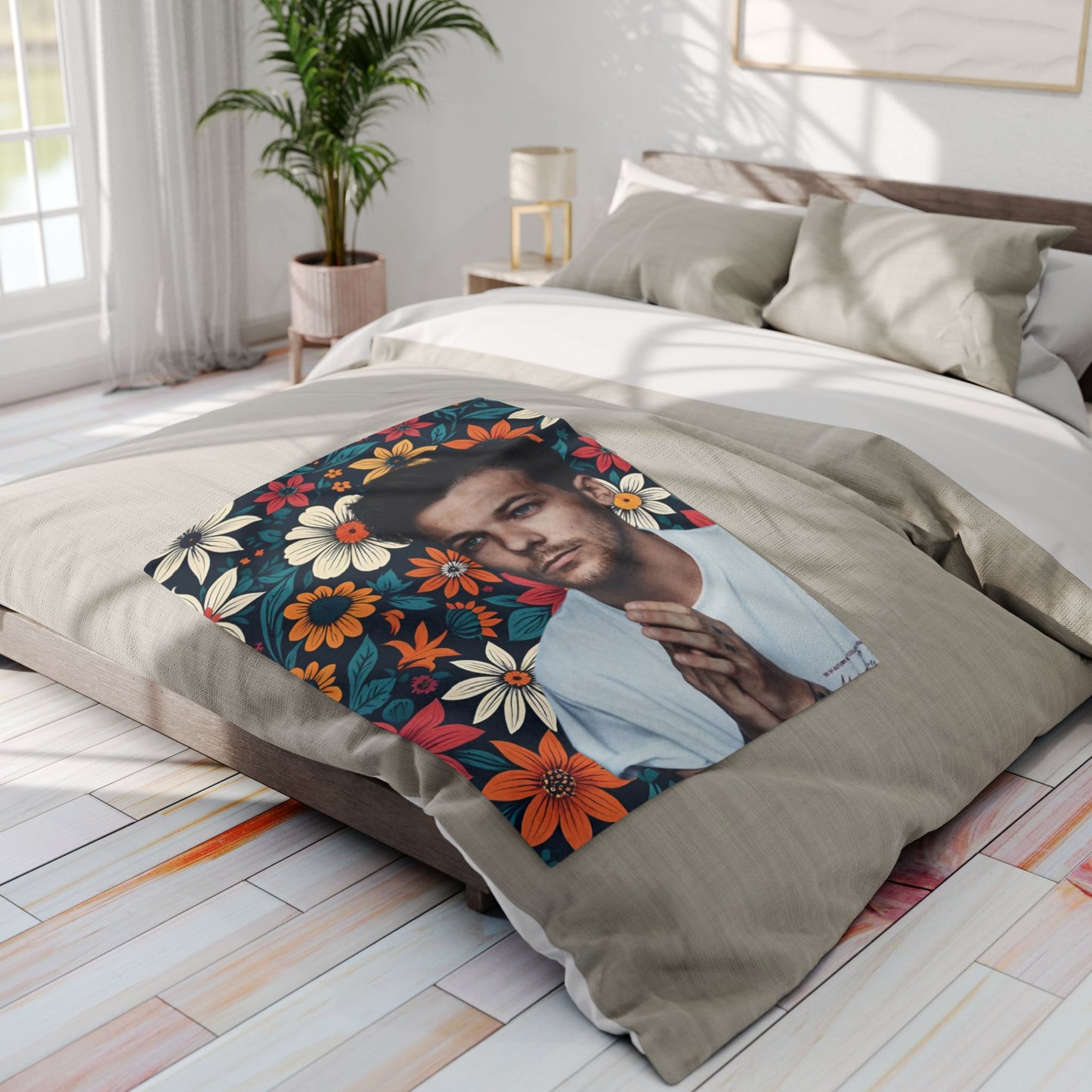 Fan Art Fleece Blanket - Louis Fan Art Tomlinson Inspired Throw Blanket