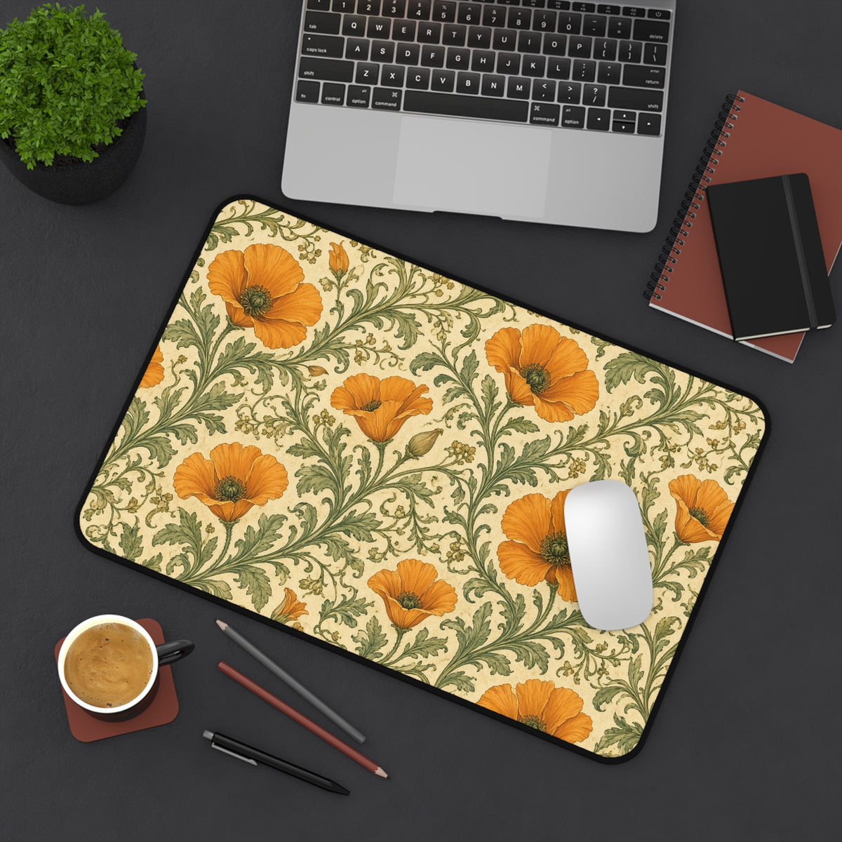 California Poppy Floral Desk Mat | California Poppy Mousepad