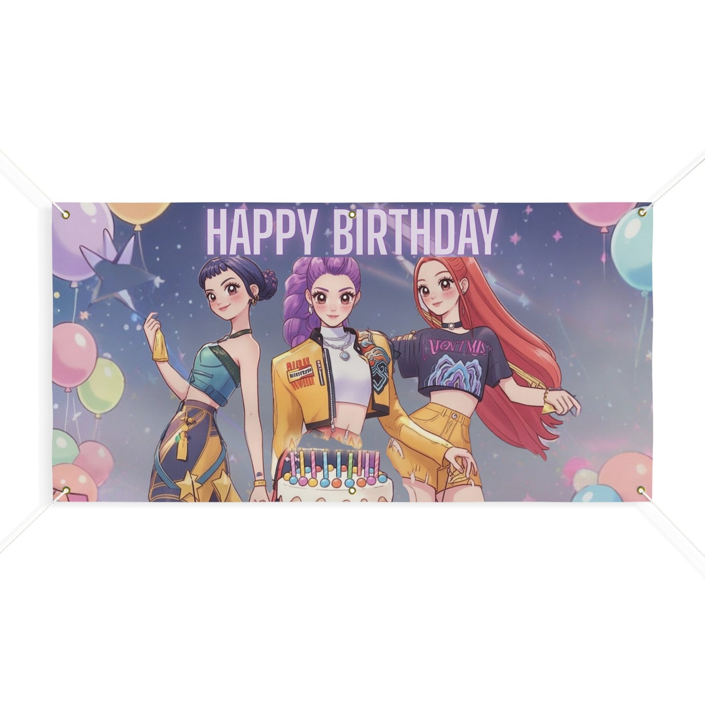 Happy Birthday Kpop Banner, Kpop birthday decoration