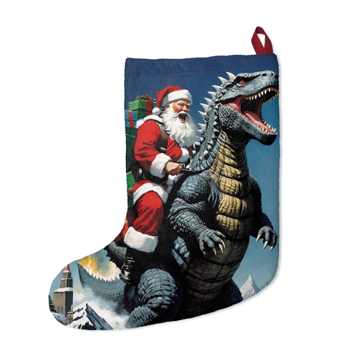 Godzilla Santa Christmas Stocking