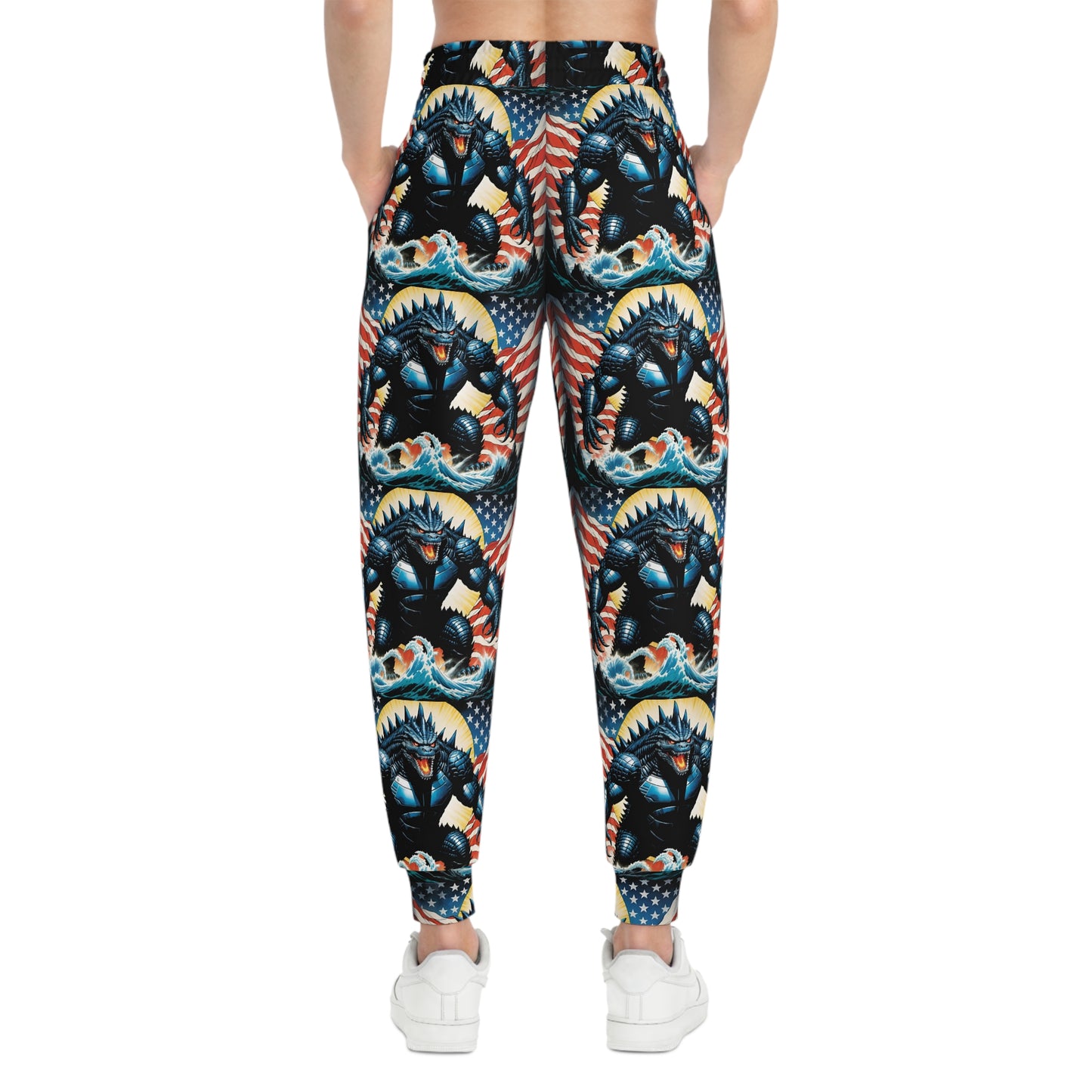 Patriotic | USA | Godzilla Sweatpants | Japanese Art | Stylish Gym Joggers | Monster Leisure Pants