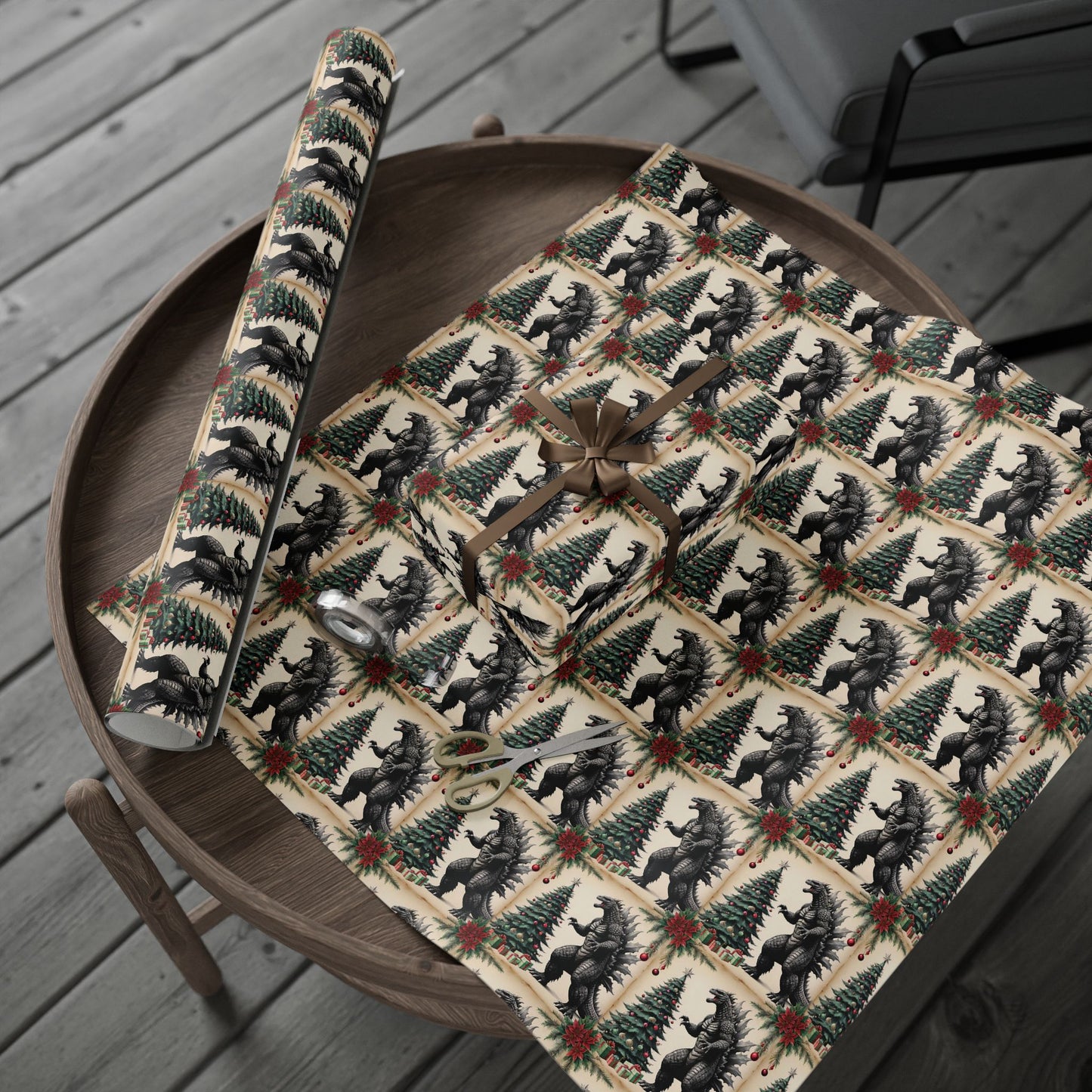 Wrapping Paper Godzilla Christmas Gift Wrap