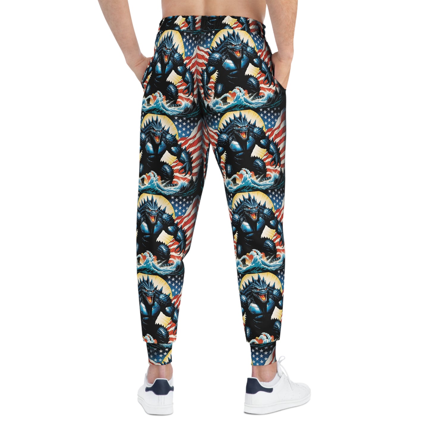 Patriotic | USA | Godzilla Sweatpants | Japanese Art | Stylish Gym Joggers | Monster Leisure Pants