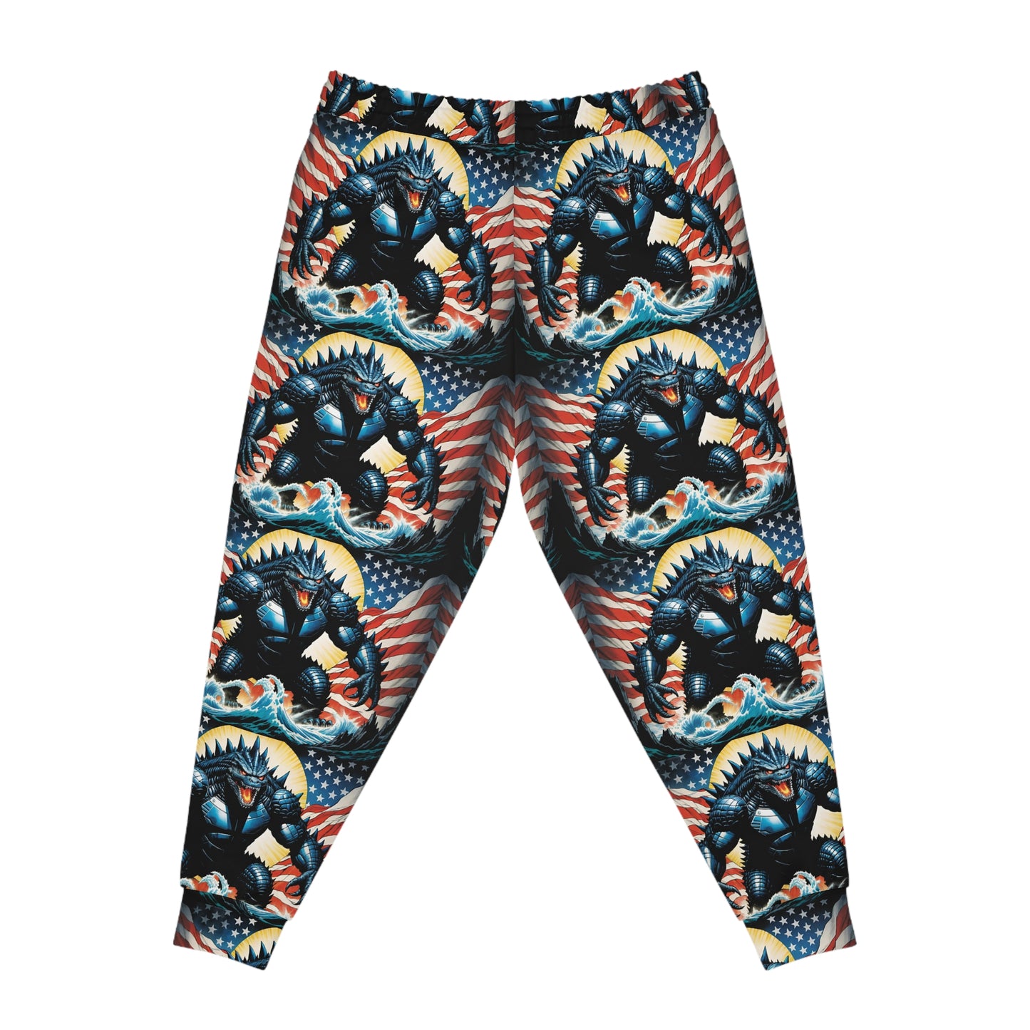 Patriotic | USA | Godzilla Sweatpants | Japanese Art | Stylish Gym Joggers | Monster Leisure Pants