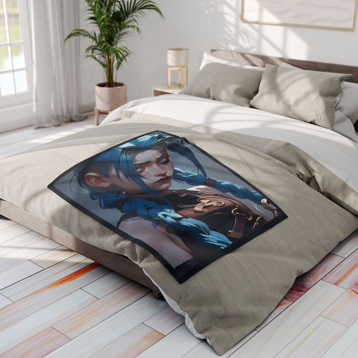 Fleece Blanket - Jinx Anime Art Throw Blanket for Japanese Anime and Manga Lovers