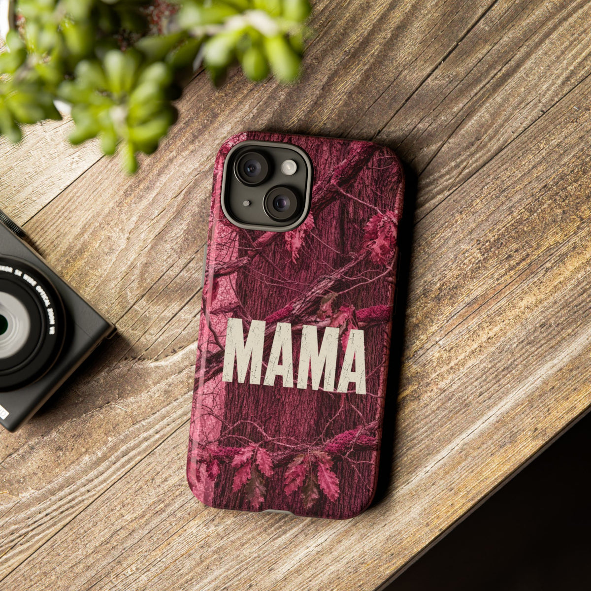 MAMA Pink Camouflage Tough Phone Case