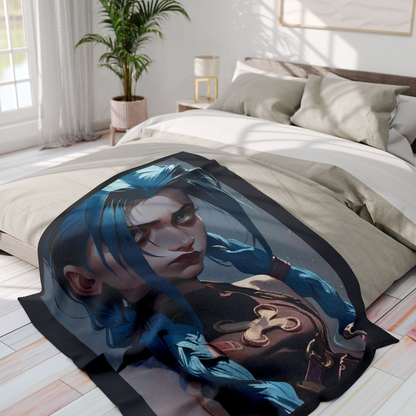 Fleece Blanket - Jinx Anime Art Throw Blanket for Japanese Anime and Manga Lovers