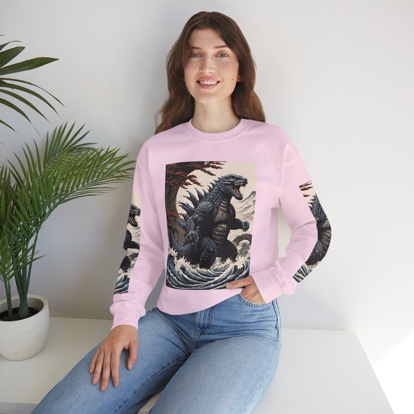 Retro Godzilla Crewneck Sweatshirt - Unisex Heavy Blend™