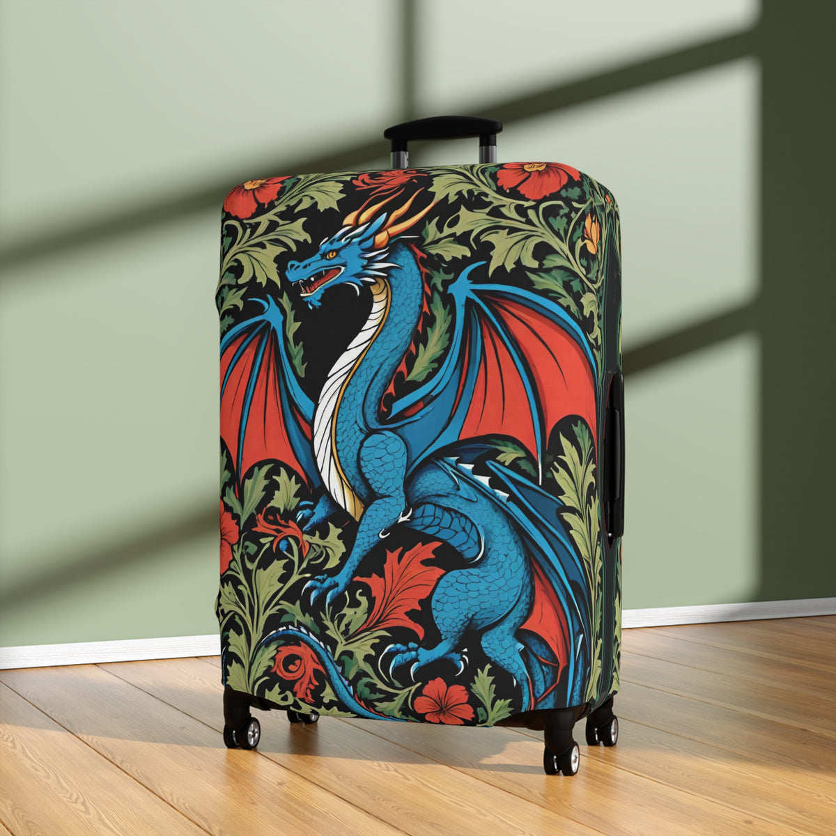 Dragon Luggage Cover - Fantasy Medieval Suitcase Protector