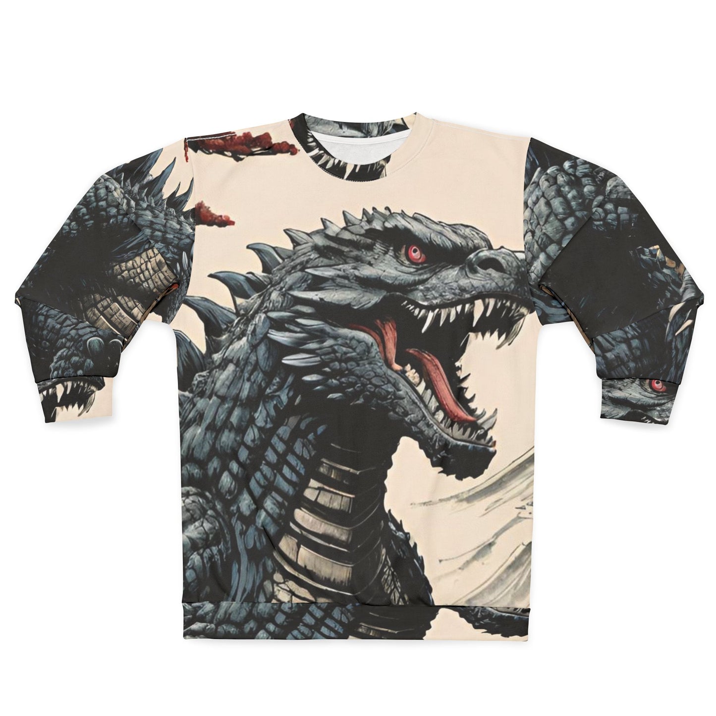 Unisex Kaiju Japanese Sweatshirt - Bold Graphic Tee for Godzilla Fans, Comfort Wear, Streetwear, Gift for Movie Lovers, Trendy Pullover