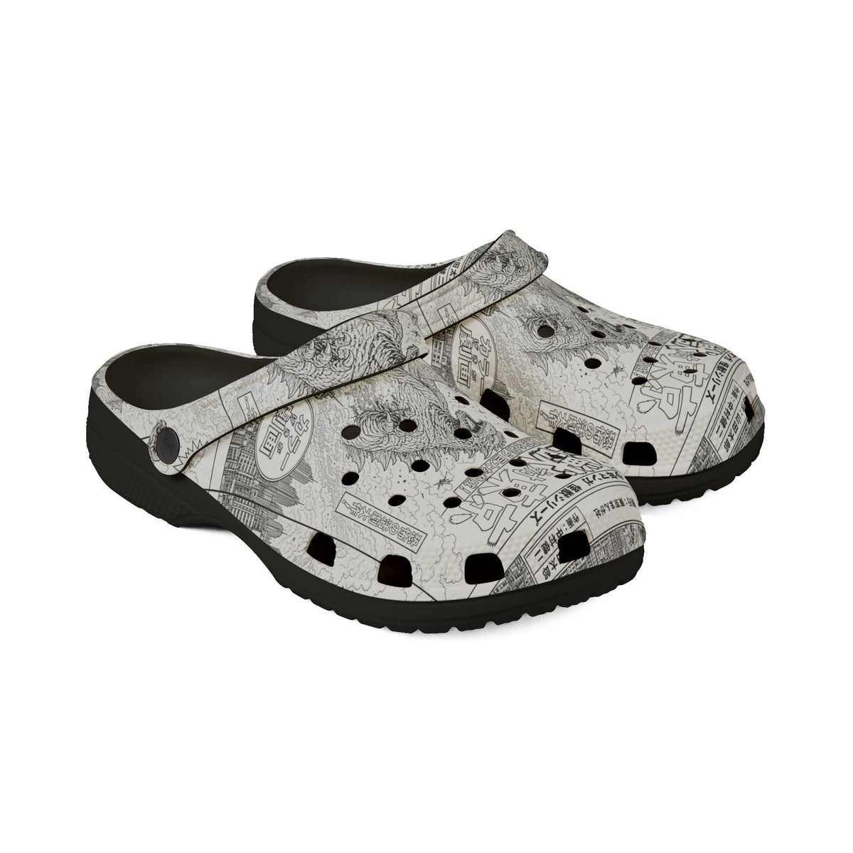 Vintage Japanese Kaiju Clogs | Comic Book Monster EVA Slip-On Shoes | Retro Anime Rubber Clogs