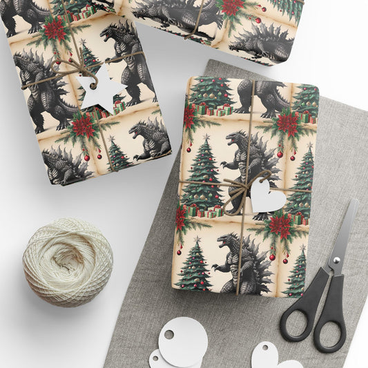 Wrapping Paper Godzilla Christmas Gift Wrap