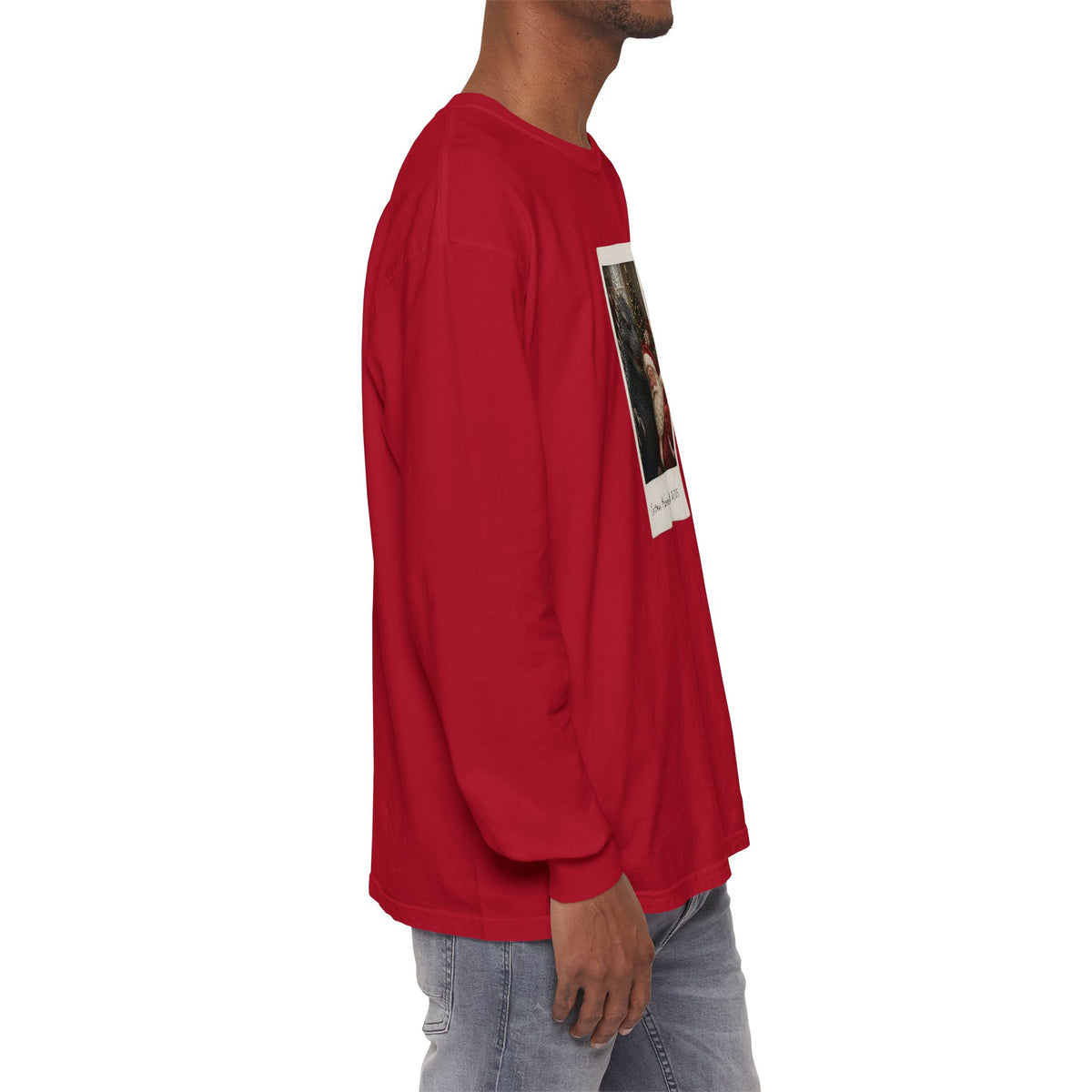 Christmas Morning Vintage Santa Long Sleeve T-Shirt – Cozy Garment-Dyed Woodland Christmas Tee