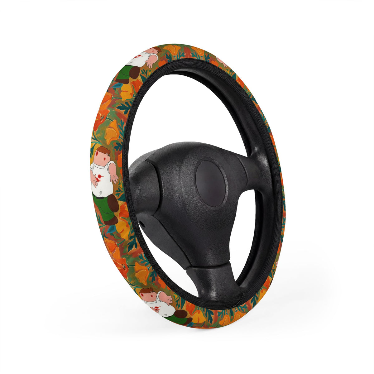 Fun Matisse California Poppy Steering Wheel Cover | Funny car accessories