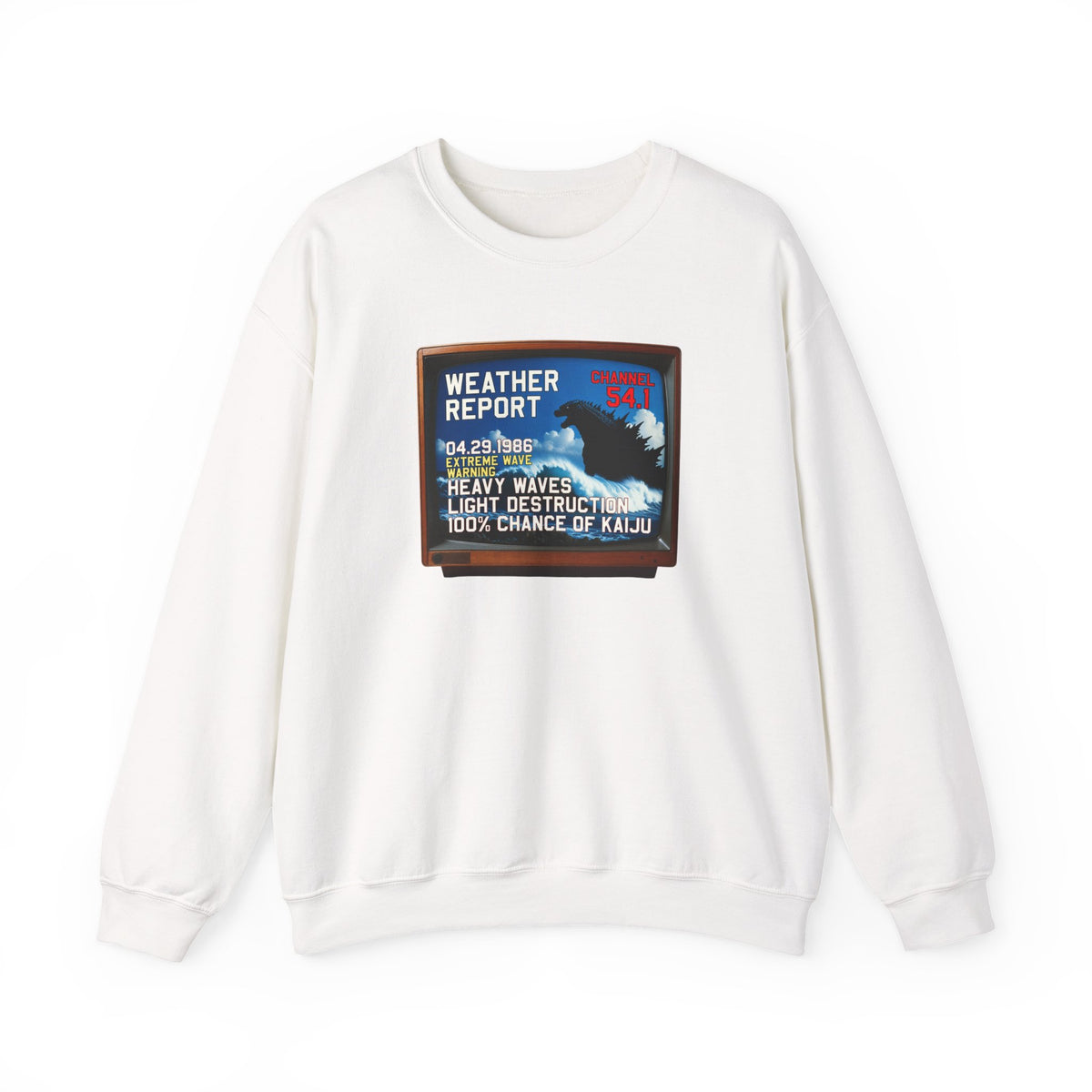 Kaiju Weather Report Sweatshirt | Retro Japanese Monster Graphic Crewneck