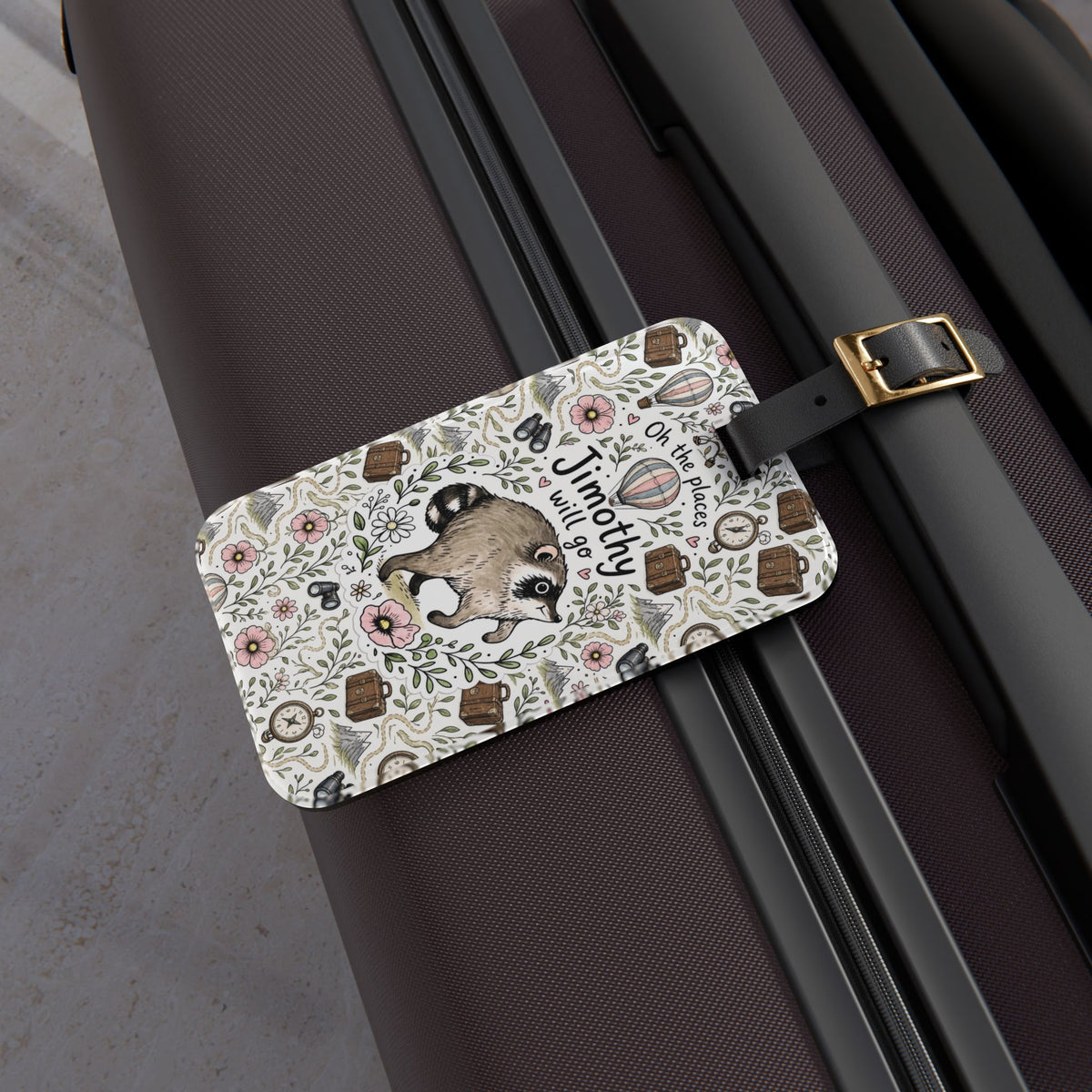 Jimothy Raccoon Travel Luggage Tag | Funny Travel Gifts