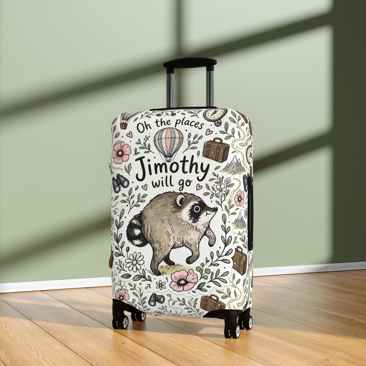 Jimothy Raccoon Luggage Cover - Cute Funny Raccoon Suitcase Cover