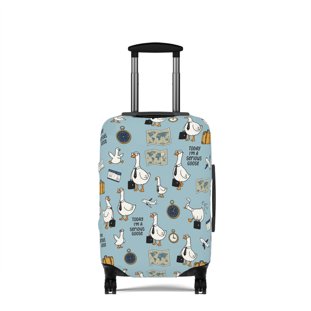 Today I'm A Serious Goose - Funny Goose Luggage Cover | Cute Cartoon Suitcase Protector