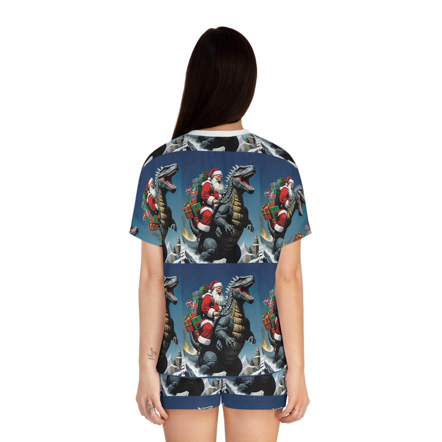Santa Godzilla Women's Pajama Set