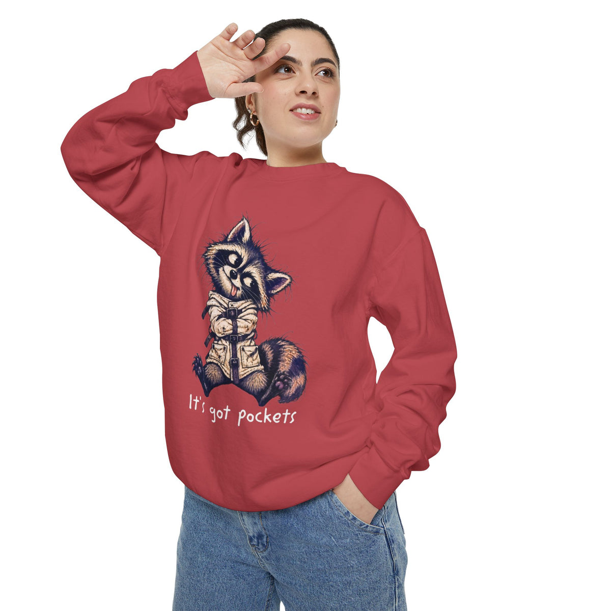 It’s Got Pockets Raccoon Sweatshirt