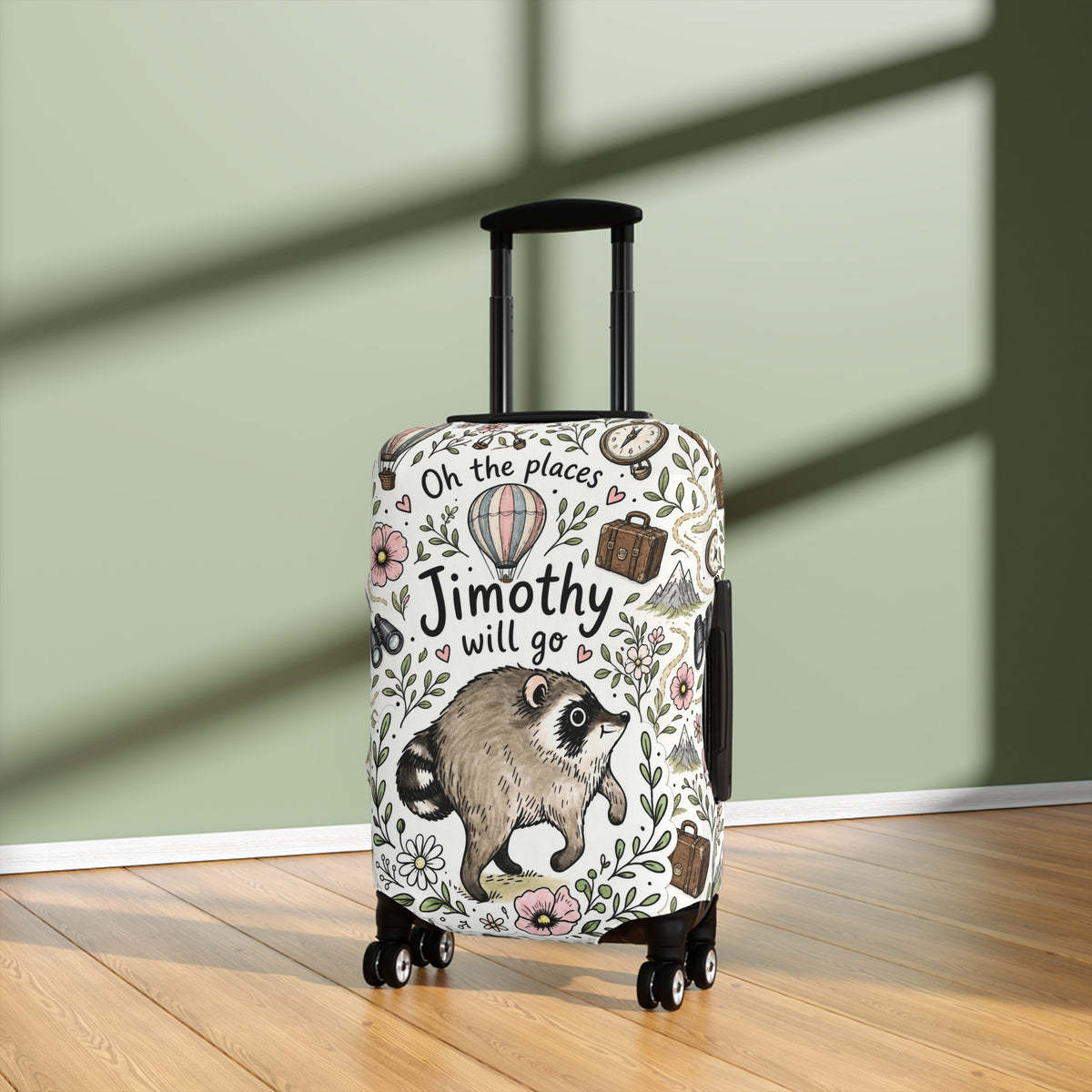 Jimothy Raccoon Luggage Cover - Cute Funny Raccoon Suitcase Cover