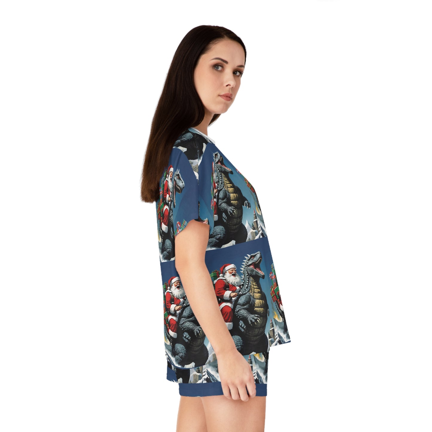 Santa Godzilla Women's Pajama Set