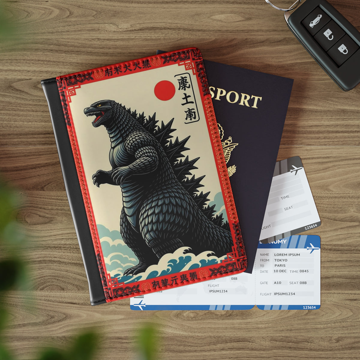 Vintage Monster Passport Cover - Retro Travel Accessory