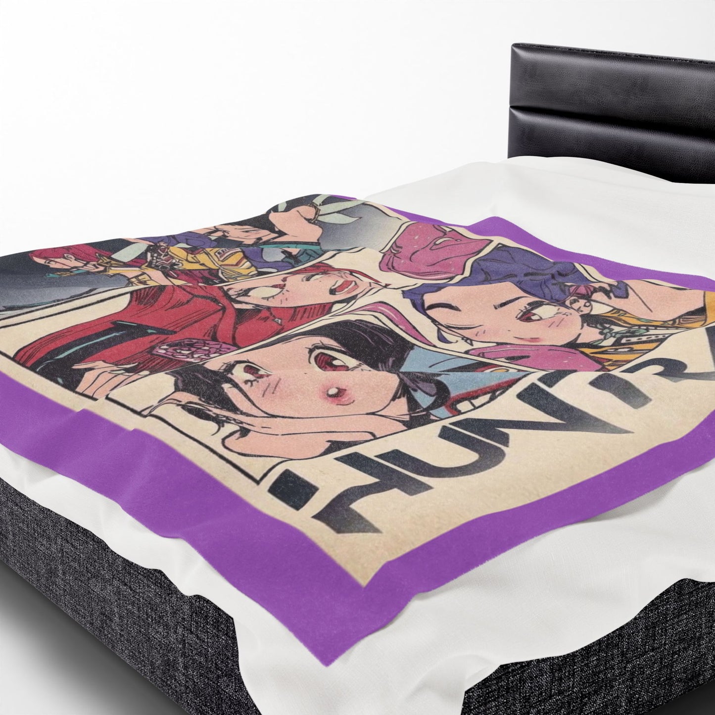 Kpop blanket, kpop art Velveteen Plush Blanket — Kawaii Comic Panel Throw