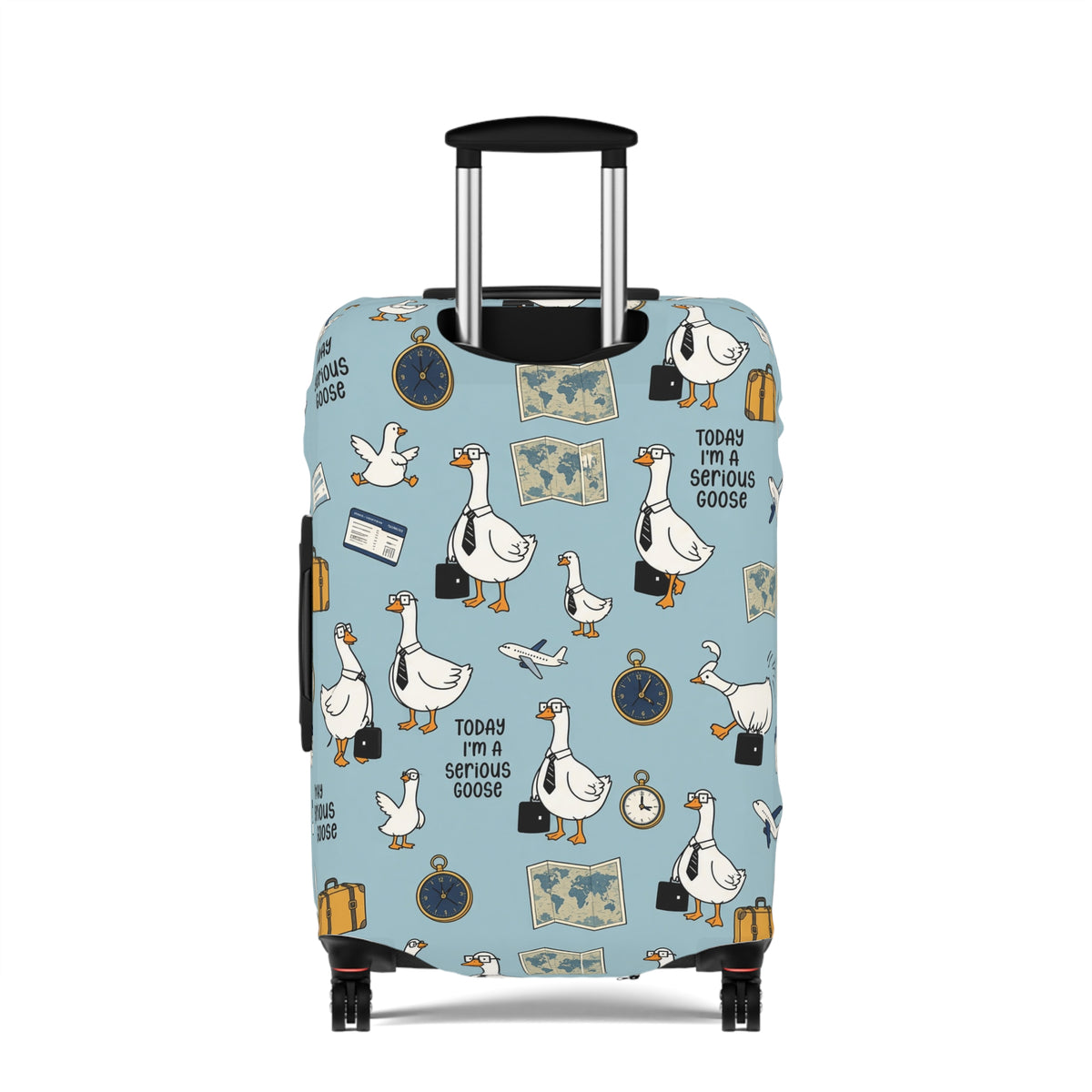 Today I'm A Serious Goose - Funny Goose Luggage Cover | Cute Cartoon Suitcase Protector