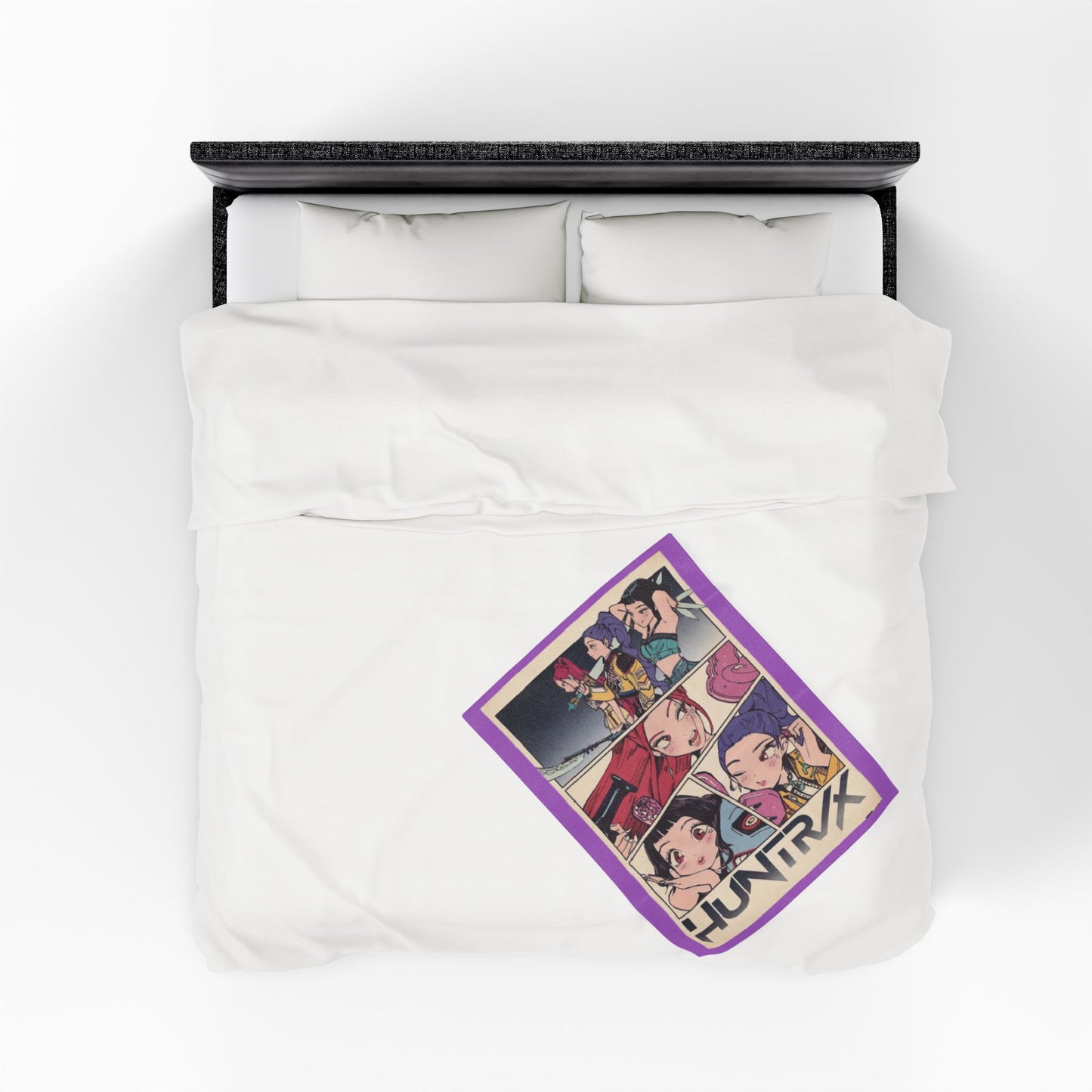 Kpop blanket, kpop art Velveteen Plush Blanket — Kawaii Comic Panel Throw