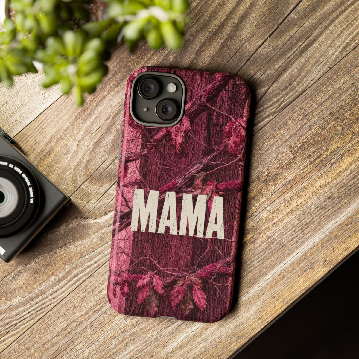 MAMA Pink Camouflage Tough Phone Case