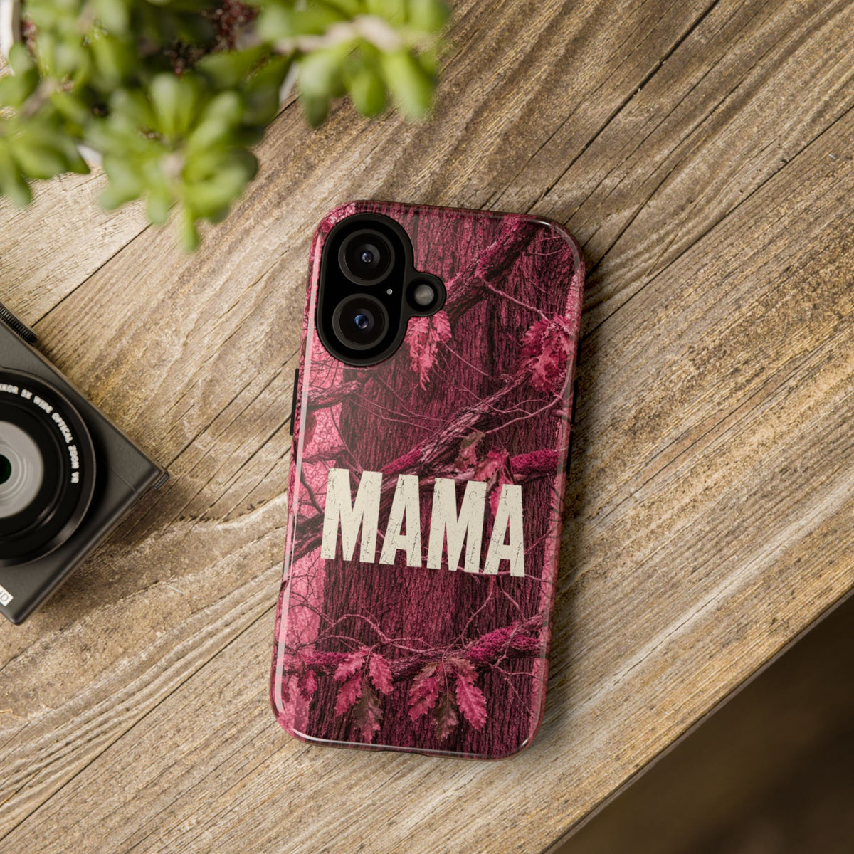 MAMA Pink Camouflage Tough Phone Case