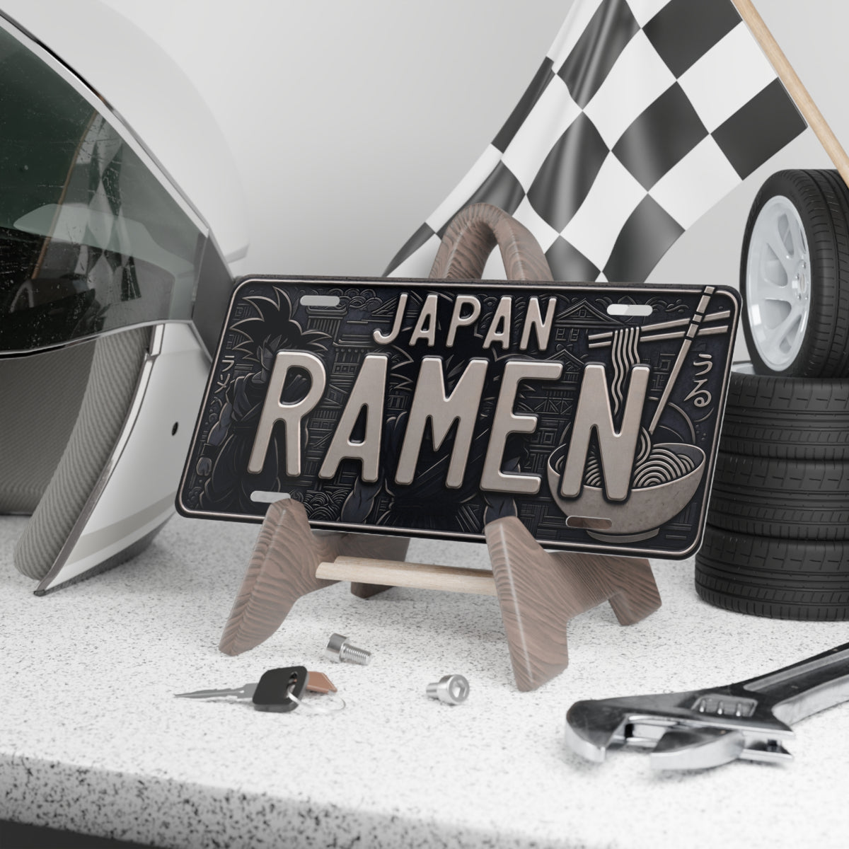 Japan Anime Ramen Metal Vanity License Plate - 12" x 6" Decorative Plate