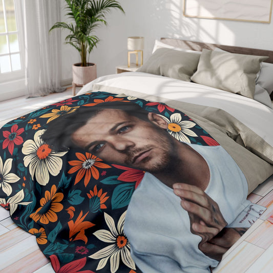 Fan Art Fleece Blanket - Louis Fan Art Tomlinson Inspired Throw Blanket