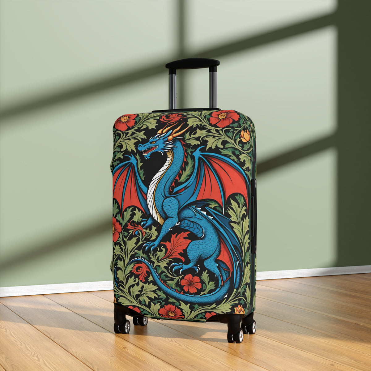 Dragon Luggage Cover - Fantasy Medieval Suitcase Protector