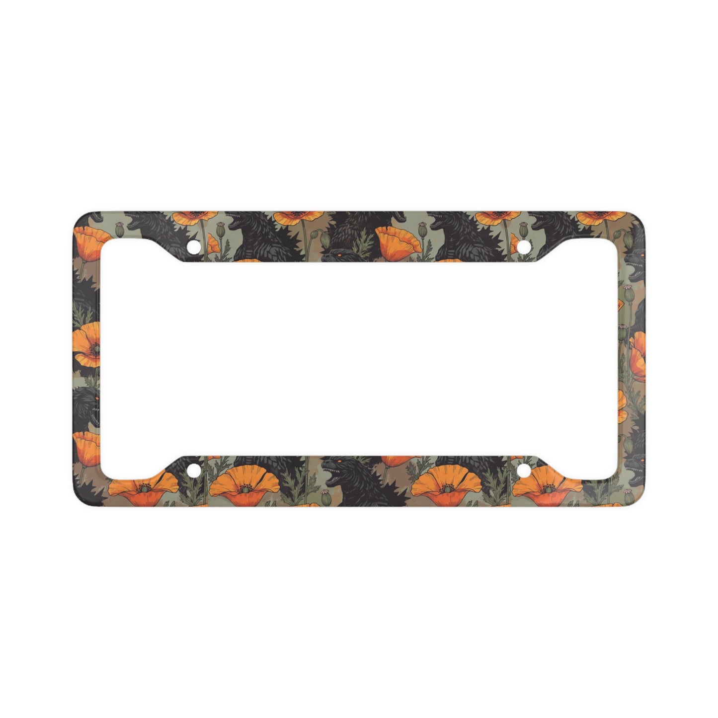 California Poppy Godzilla License Plate Frame