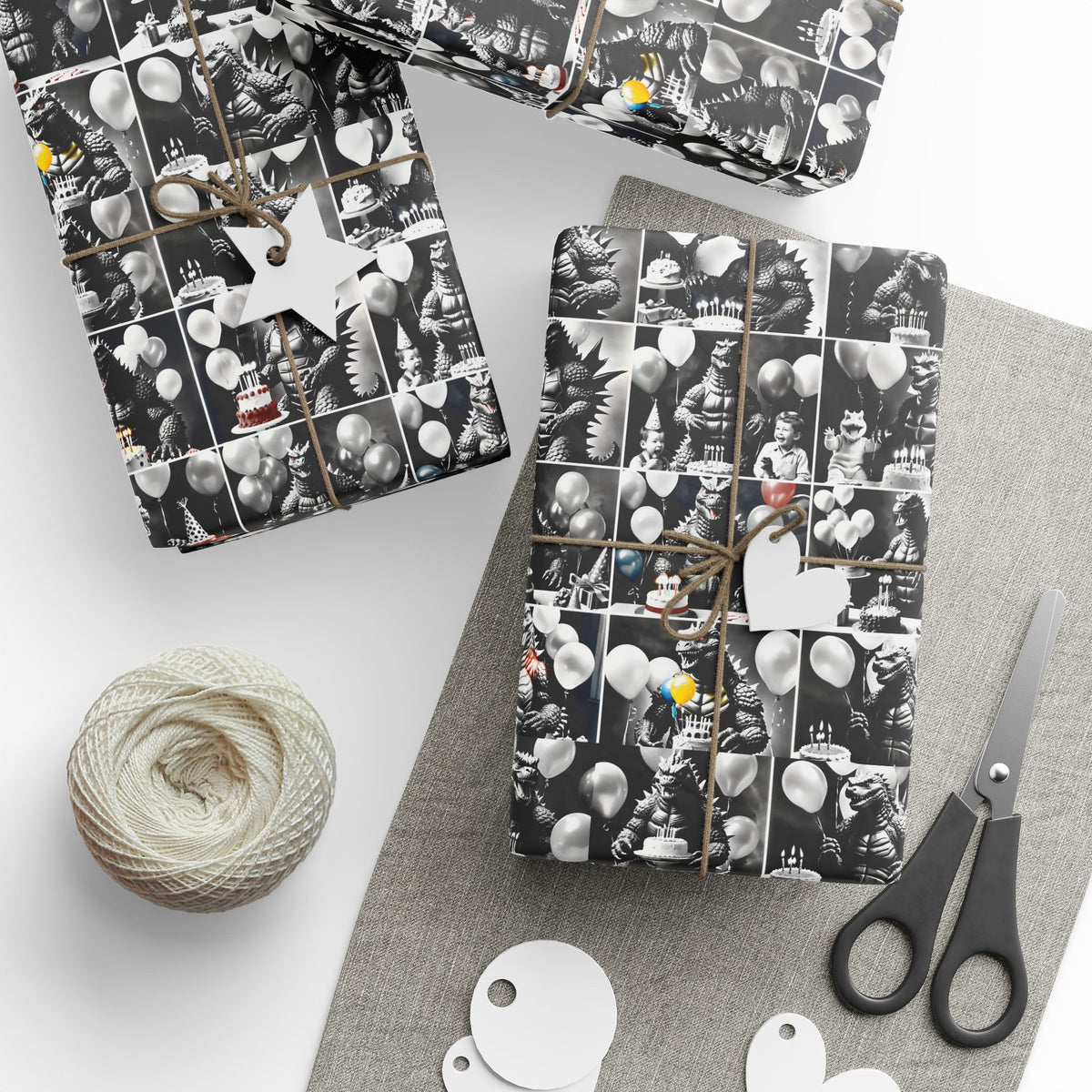 Funny Vintage Monster Birthday Wrapping Paper