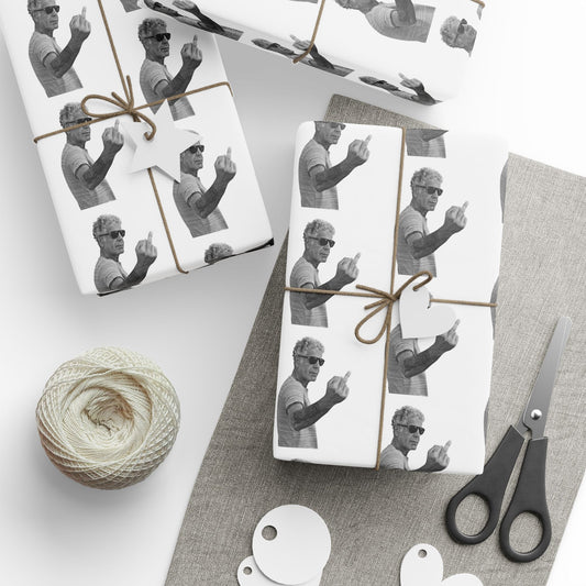 Bourdain Middle Finger Wrapping Paper