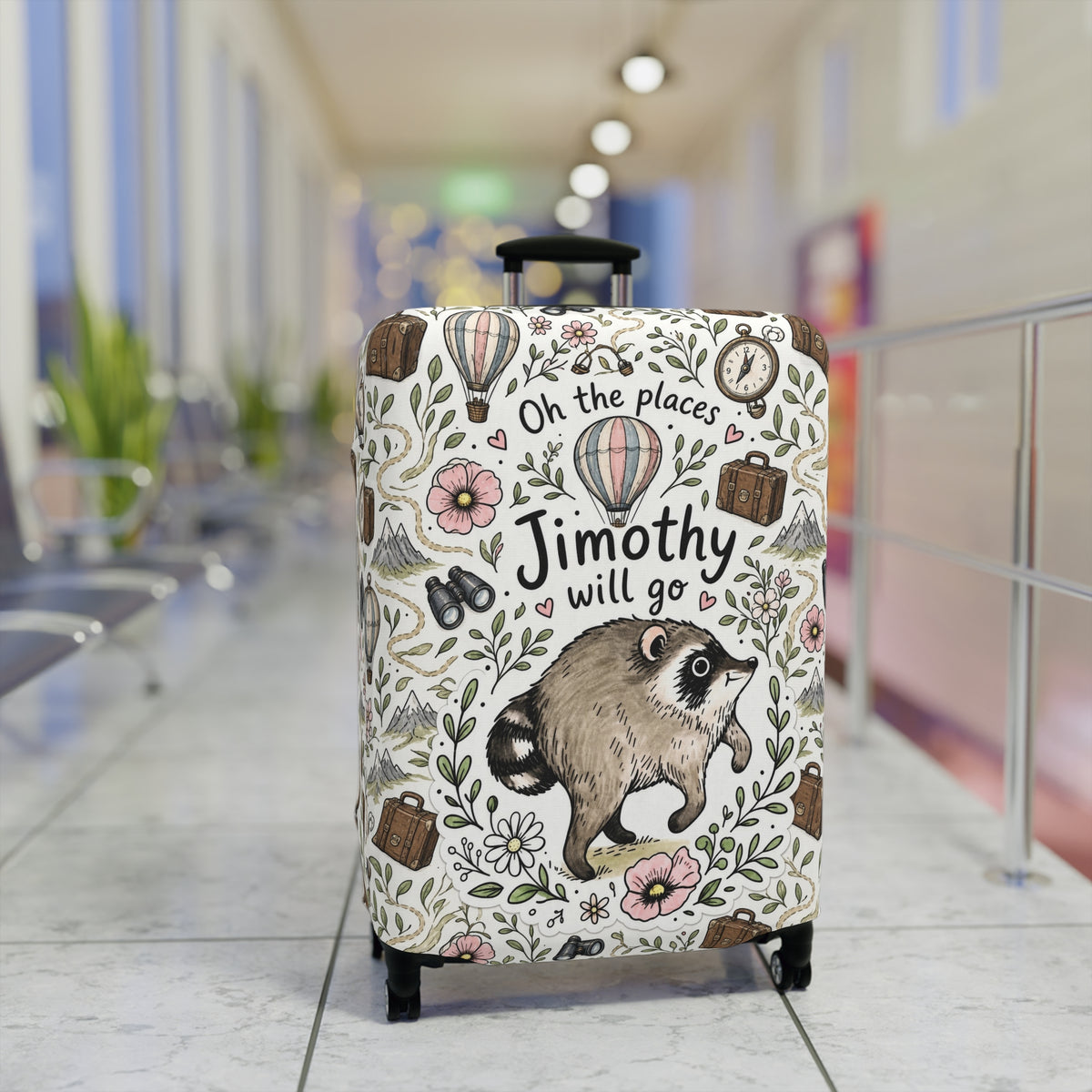 Jimothy Raccoon Luggage Cover - Cute Funny Raccoon Suitcase Cover