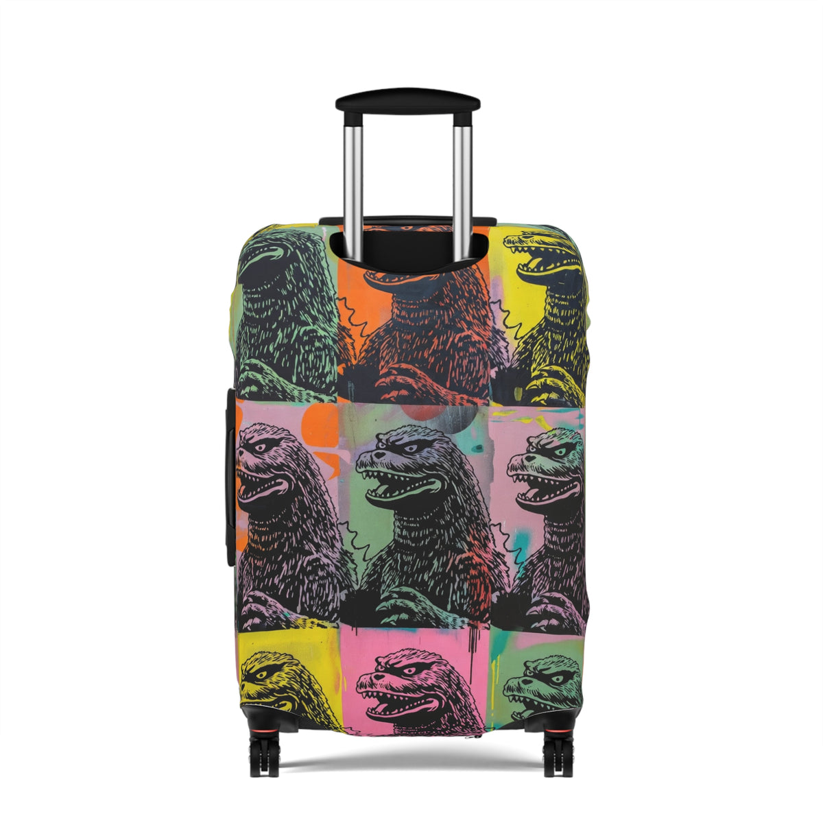 Pop Art Monster Luggage Cover - Fun Travel Gift for Suitcase Lovers