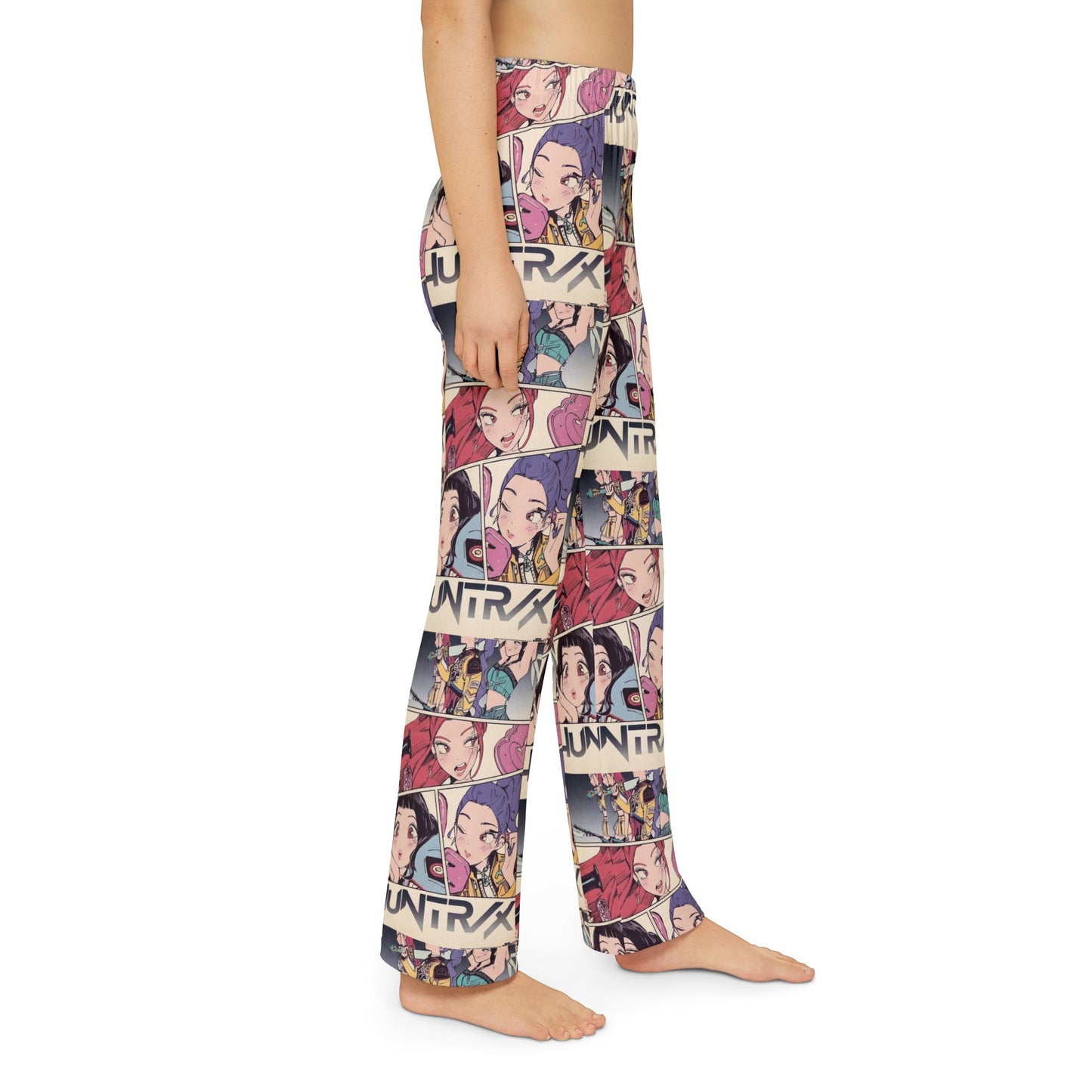 Kpop Kids Anime Comic Lounge Pants — All-Over-Print Cartoon Panels