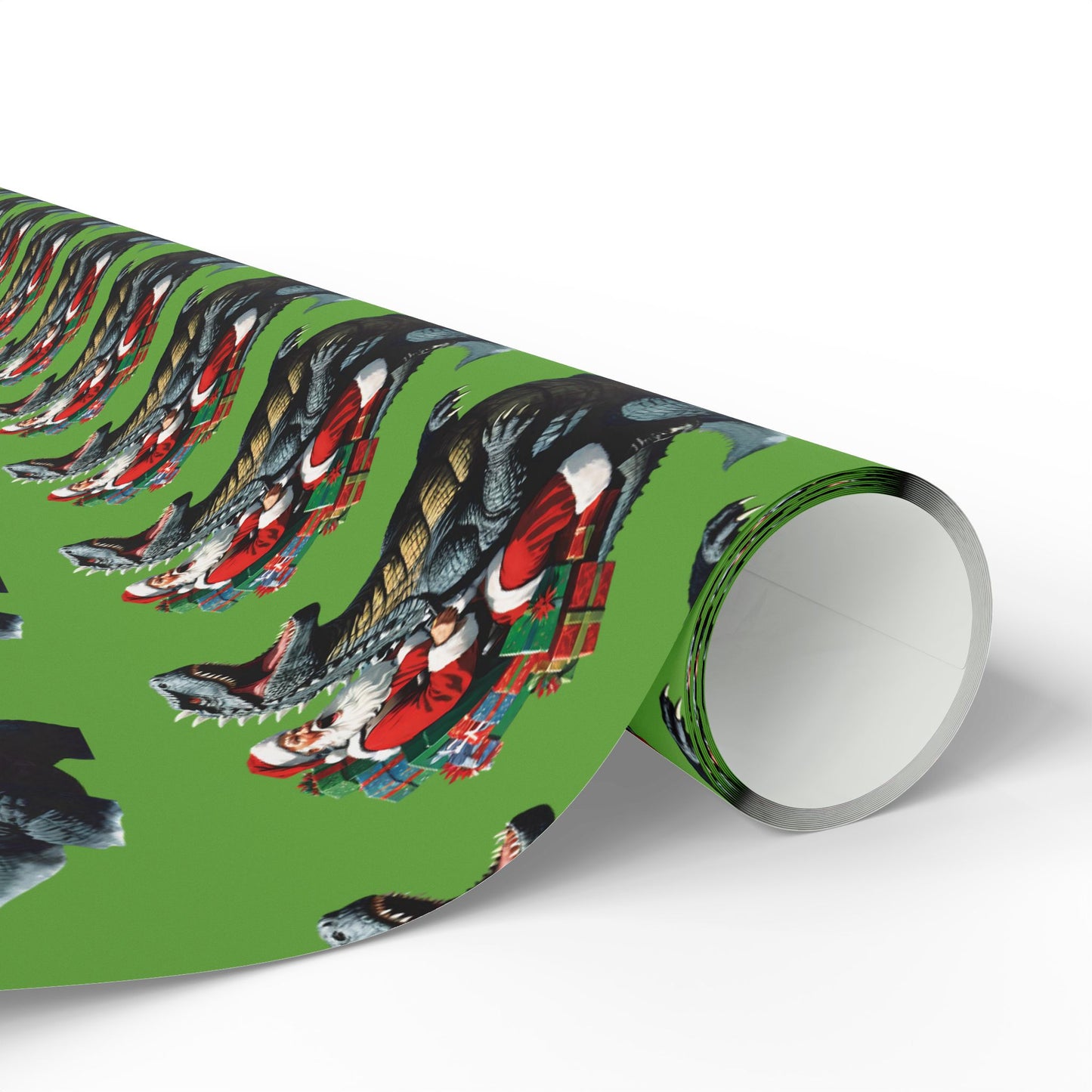 Godzilla Santa Vintage Christmas Wrapping Papers