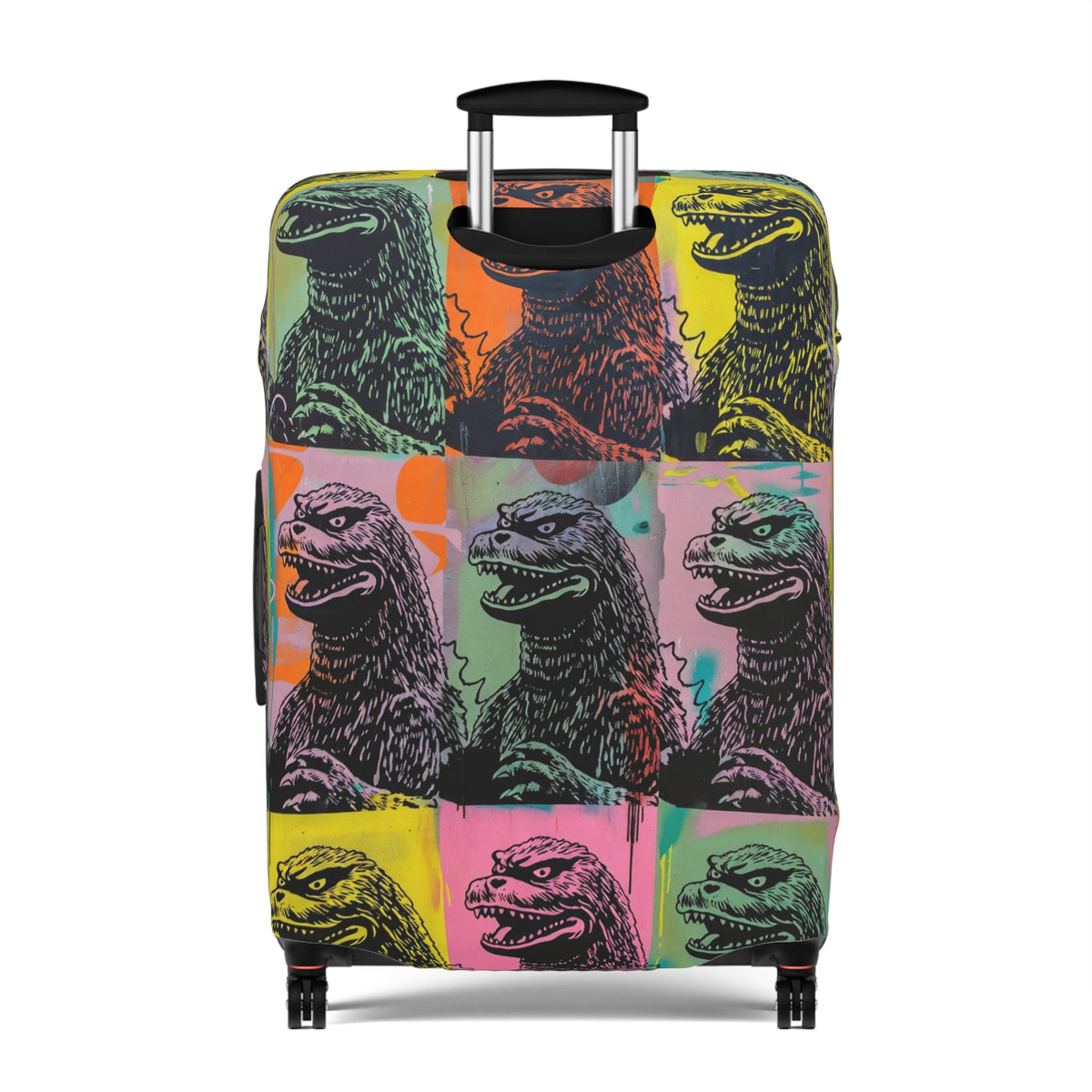Pop Art Monster Luggage Cover - Fun Travel Gift for Suitcase Lovers