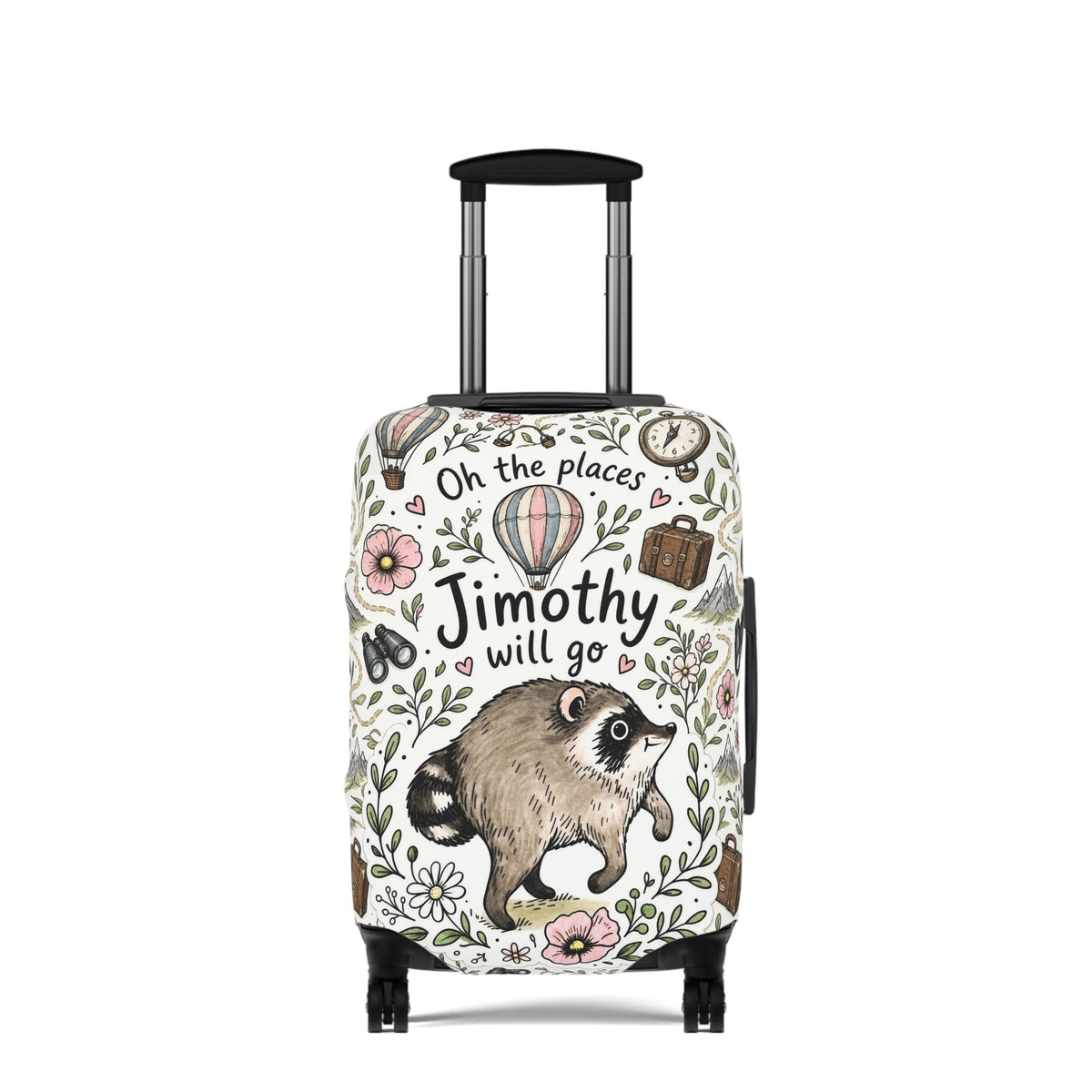 Jimothy Raccoon Luggage Cover - Cute Funny Raccoon Suitcase Cover