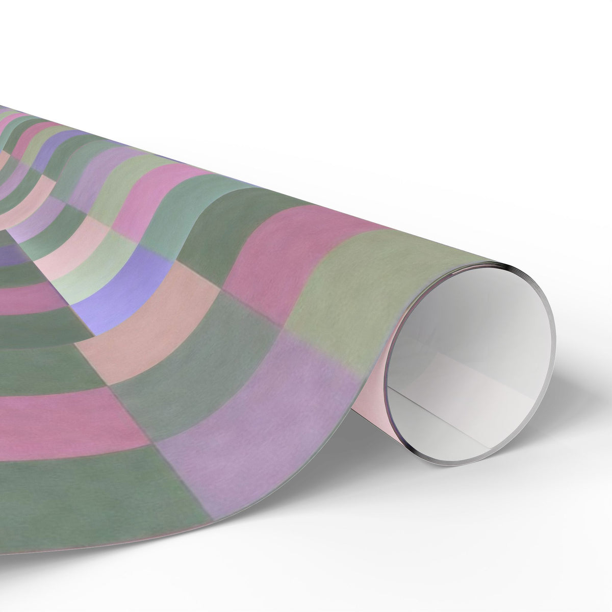 Pastel Rainbow Check wrapping paper Muted pink, sage, lilac checkerboard