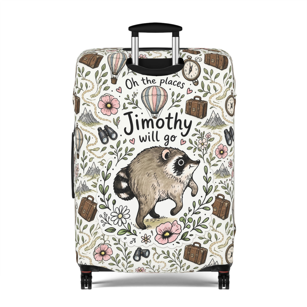Jimothy Raccoon Luggage Cover - Cute Funny Raccoon Suitcase Cover