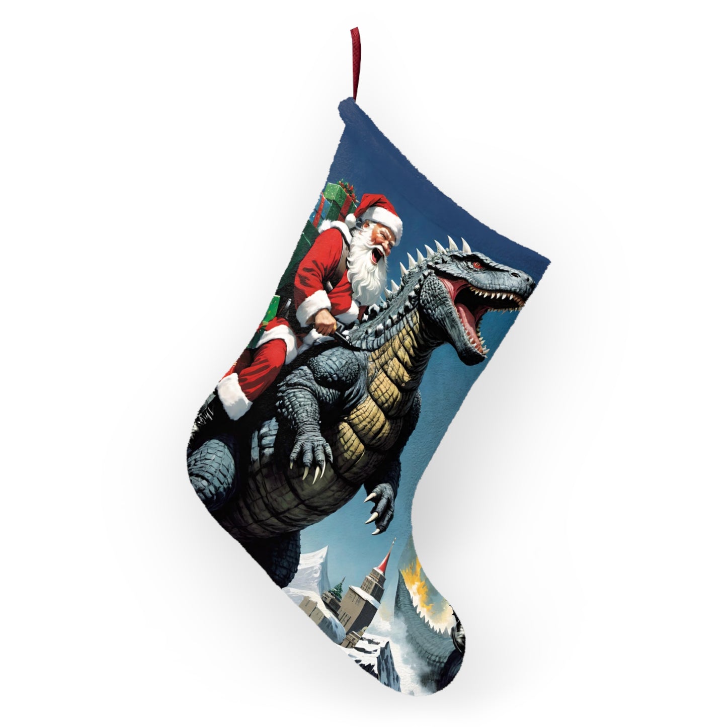 Godzilla Santa Christmas Stocking