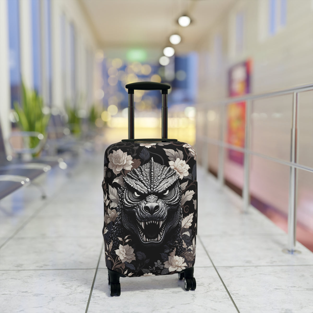 Giant Monster Face Luggage Cover - Bold Travel Gift for Him or Her