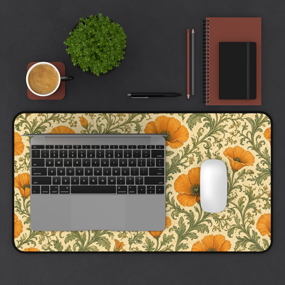California Poppy Floral Desk Mat | California Poppy Mousepad